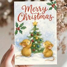 1pc Funny Christmas Card-With Festive Christmas Tree And Mouse Design- Perfect For Birthdays, Anniversaries, And Celebrations- With Thoughtful Gift Ideas, Including Envelopes, Paper Materials, No Need For Batteries, Christmas Christmas Cards, Christmas Cards With Envelopes, Funny Christmas Cards, Christmas Cards Christmas Cards Funny, Christmas Cards Glittery, Pop Up Christmas Cards, Christmas Card For Special Cousins, Christmas Pop Up Cards