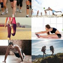 Riloché® Rodillera deportiva ajustable. Rodillero con soporte de rotula. Rodilleras voleibol, corredores, futbol, rodilleras. Rodillera elastica neopreno. Knee sleeves. Knee pads. Knee brace - 2 Piezas - Ver 6