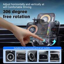 Wireless Car Charger Holder, 15W Fast Charging, Automatic Clamping Car Charger, Mobile Phone Holder Vent, Suitable For IPhone 15 14 13 12 Mini Pro Max 11 XR XS X, Etc., Button Release, Clamp, Rotate, Convenient And Practical