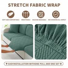 YSTELLAA Elastic Sofa Cover, Elastic Sofa Cushion Cover, Universal Sofa Cushion Cover, Sofa Cushion Covers, Sofa Cover - 淡綠 - 查看 4
