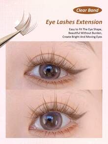 Rikuaild 80pcs Brown Cartoon False Eyelashes, Natural & Soft, Large Capacity, Brown Cluster False Eyelashes, Pointed Cartoon Eyelashes, Anime Makeup False Lashes - C - Xem 2