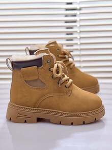 1 Pair Children's Autumn/Winter Boots, Casual Comfortable Student Shoes, Mid-Top High-Top Warm Lining Boots For Boys And Girls