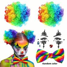 4 Pcs Clown Accessories For Women Includes Hair Clip On Puff Buns Jewel Rhinestone Stickers Clown Bowtie For Cosplay Party Clown, Clown Accessories, Pennywise, Clown, Clown Accessories, Pennywise