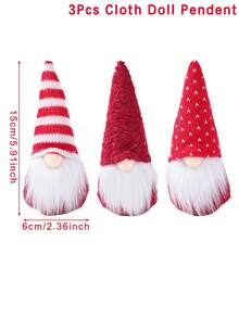 3 pièces Poupée de Noël Décorations de Noël suspendues, Poupée de lutin de Noël, Ornement de Noël, Décorations pour sapin de Noël, Décorations de Noël, Décorations de Noël joyeuses, Décorations de fête de Noël, Décorations de Noël, Décorations de Noël pour la maison, Cadeaux de Noël, Décorations d'hiver, Faveurs de fête de Noël, Fournitures pour rassemblement à la maison, Accessoire festif, Décoration de cheminée, Décoration d'intérieur, Décoration de chambre, Décoration du Nouvel An 2026