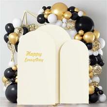 3Pack Arch Backdrop Cover(7.2FT/6.6FT/6FT), White Wedding Arch Cover, Spandex Balloon Arch Cover, Round Top Chiara Backdrop Arch Cover For Wedding Ceremony, Baby Shower - trắng - Xem 3