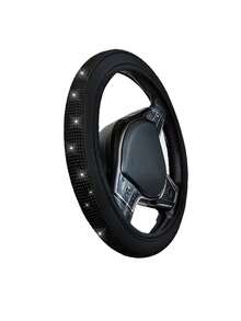 Juego de alfombrillas de coche con diamantes brillantes: Disponible en 5 piezas (alfombrillas + funda para volante), 4 piezas (alfombrillas completas del coche) o 1 pieza (funda para volante). Rhinestones brillantes, resistente al agua y antideslizante, adecuado para sedanes, SUV y - Estilo A - Ver 14