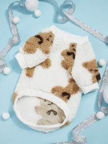 EOO 1 buah Hoodie Bulu Hangat Gaya INS Baru untuk Kucing & Anjing, Motif Beruang Kartun, Musim Gugur/Dingin - MultiWarna - View 6