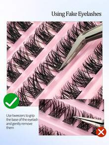 Asiteo 120pcs Individual Lashes,D Curl Natural Look False Eyelashes,Soft Fluffy And Wispy Faux Mink Lashes,Makeup Extensions Lashes DIY At Home Lash Clusters,Eye Lash Clusters,Individual Eyelashes,Lashes,Fake Lashes - Black - View 7