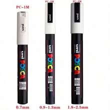 Marcador acrílico de combinación blanco y negro UNI para carteles POP, grafitis/anuncios, suministros de arte PC-1M, 3M, 5M