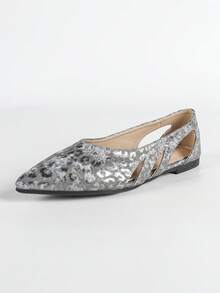 Sandales à enfiler femme, style minimaliste et polyvalent, bout pointu à la française, bride unique, semelle souple doux, convient avec robes et chaussures plates