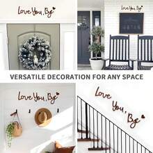 Love You Bye Wood Sign Home Decor,Above Door Topper Decoration,Boho Decor For Window Wall Express Love And Warm For Your Family Lovers,Wall Art Gift Hallway Entryway Door Decorations For House Office - C - View 4
