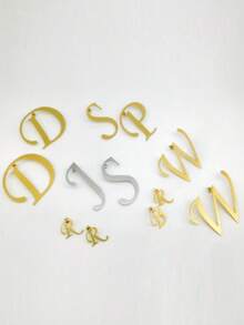 1 Pair Of Personalized Initial Earrings - Custom Letter Jewelry - Large Elegant Earrings - Double Capital Letters - Stainless Steel Fashion Jewelry - Style - Y2K - Fashion - Banquet Style