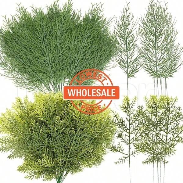 Agulhas de pinheiro artificiais, plantas verdes, agulhas de pinheiro, vegetação falsa, palhetas de pinheiro para guirlanda faça você mesmo, pinheiro e cipreste de Natal