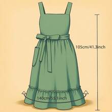 1pc Vintage European Apron Artistic Florist Design Ruffled Hem Kitchen Baking Apron Solid Color With Nordic Style For Homewear Florist Wedding - Multicolor - View 7
