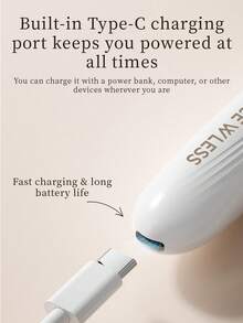 GENAI 三合一女士电动剃须刀，配有面部、身体和鼻部修剪刀头，无痛脱毛，Type-C充电式剃须刀