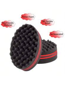 1pc/2pcs Double Hole Hair Sponge Brush, Wavy Curling Styling Tool, Suitable For Braids, Dreadlocks, Afro Curly Hair Styling, Professional Hairstylist Level Sponge, Can Create Free-Style Textured Waves - Suitable For Home Styling, Daily Hair Care, Salon Use, Perfect Gift For Men And Women, Ideal Choice For Natural Hair Enthusiasts - Multicolor - View 8