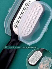 白色/黑色不锈钢脚锉（浮石）| 脚跟老茧和死皮去除剂，角质层刮刀和防溅脚磨刀器 | 适合成人，家庭护肤必备品和美容院可用 - 彩色 - 查看 4