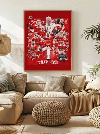1pc LiverpoolFC Premier League Champions Poster | Soccer Wall Art | Liverpool Football Club Gift,For Living Room Bedroom Bathroom Office And Other Home Decoration,Unframed