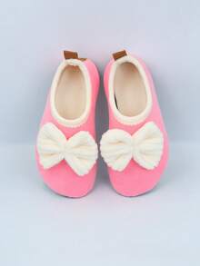 Kids Warm Lightweight Furry Wide Version Home Shoes For Girl Boys, Comfortable Non Slip Soft Bottom Walking Shoes For Indoor/Outdoor Autumn And Winter - Pink - View 15