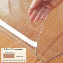 1.5 毫米厚透明表面保护垫，适用于餐厅、厨房、办公室、咖啡桌 - 适合现代和传统装饰风格 - 易于清洁，多用途桌布，餐桌罩 - 白色 - 查看 30