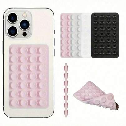 1pc Silicone Sticky Phone Handle, Suction Cup Phone Case Stand, Hands-Free Sticky Phone Grip Handle, Suitable For Selfie And Video, Phone Finger Grip Holder