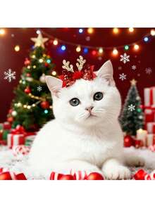 1/2/4 件宠物狗猫鹿主题发夹，适合日常使用/圣诞节 - 彩色 - 查看 9