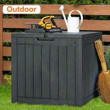 Outdoor Storage Box For The Courtyard, 31-Gallon Large-Capacity Waterproof And Sun-Resistant Resin Storage Container, Suitable For Both Indoor And Outdoor Use - Black - View 7