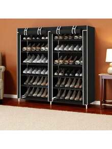 Zapatera Doble de Closet 6,7 Niveles 32pares Organizador Cubierta de Tela Impermeable, Estante con Estructura de Acero de 6-7 Niveles, Zapatero Ahorrador de Espacio, Multifuncional de Fácil Armado - Multicolor - Ver 8