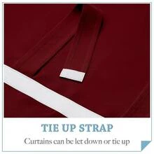 Blackout Door Curtain - Thermal Insulated Curtain For Tricia Window Decor Room Darkening Drapery For Double Glass/French Door Drape Full Privacy, 26 X 69, 1 Pc, Burgundy Red - 勃根地紅酒 - 查看 5