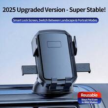 1pc 180° Rotatable Car Dashboard Air Vent Mount Holder, Black Car Phone Holder, Multifunctional Car Navigation Bracket - A - View 6