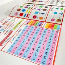 Lachilly Quadro de aprendizagem fonética, pôsteres de aprendizagem infantil pré-escolar, números do alfabeto de 1 a 10, cores, vocabulário CVC, palavras em inglês, pôsteres A4, brinquedos educativos Montessori