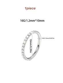 3件套高品质个性化316L不锈钢锆石鼻环，男女通用耳环，穿刺饰品，银色可选，尺寸：16G/18G/20G，内径：8mm/10mm - 3件套鼻環 - 查看 17