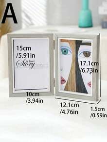 1 件创意三折木质相框，简约双面折叠相框支架，毕业、生日礼物，6 英寸 - 灰色 - 查看 12