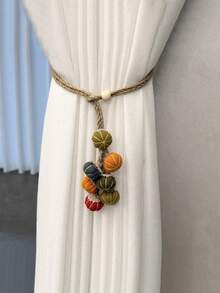 1/2 Packs Creative Pumpkin-Shaped Curtain Tiebacks, Freely Adjustable Length, Curtain Buckle Straps, Bedroom & Living Room Decor Accessories