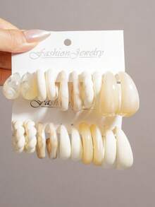 5-10 pares de pendientes de moda exagerados de estilo vintage con monedas, gotas de agua y diseños geométricos de acrílico, adecuados para mujeres, Día de la Madre, San Valentín, Navidad, Año Nuevo y uso diario