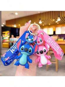 New Cartoon Anime Character Stitch Lilo Keychain Bag Pendant Car Decoration Key Accessories Toy Party Gift(Some Parts May Be Random)