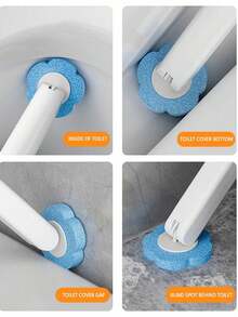 1 Set Toilet Brush, Disposable Toilet Cleaning Brush With Holder And Wand Refills For Bathroom Cleaning, Disposable Toilet Cleaning System, Disinfecting Refills, Bathroom Cleaning Tools
