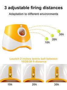 New Pet USB Rechargeable Long Lasting Smart Multi-Distance Ball Launcher Outdoor Elastic Tennis Ball Thrower Dog Toy Automatic Throwing Machine, Perfect Size For Small And Medium Dogs, Comes With 6 Elastic Balls, Must-Have For Dogs And Cats - Multicolor - View 4