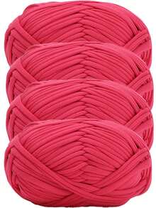 4pcs/400g High Quality Polyester Crochet And Knitting Yarn, 100G/Pc, 30m/Pc Length - Ideal For DIY Projects, T-Shirts, Slippers And Baskets, Fabric Strips Handmade Weaving DIY Bags, Toys, Shoes, Carpets, Organizer Basket Liners - Multicolor - View 14