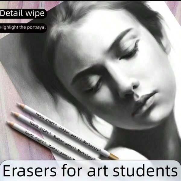 Juego de borradores de alta calidad para bocetos y dibujos, incluye lápices de grafito y lápices de carboncillo, adecuado para el arte estudiantil y bocetos rápidos, limpio y no deja rastro