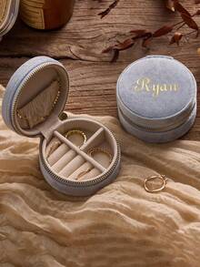 Personalized Jewelry Box With Customized Name, High-End Goose Down Jewelry Storage Box, Personalized Bridesmaid Gift, Wedding Gift, Travel Laundry Storage Box, Jewelry Storage Bag, Birthday Gift For Her, Mother's Day Gift