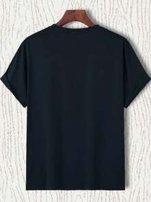 Maglietta casual da uomo con scollo rotondo e stampa "La mia moto mi chiama", colore nero, stile sportivo estivo, materiale leggermente elasticizzato, vestibilità regular per adulti MP7R - nero - Visualizzare 2