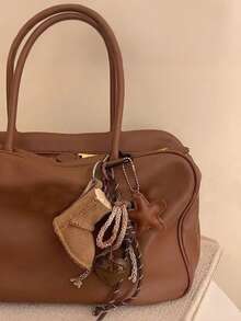 Yogodlns 绳结棒球钥匙扣吊坠蕾丝心形吊坠礼物彩色绳结钥匙扣创意钥匙圈女孩包包吊坠背包装饰汽车配件女士 - 彩色 - 查看 6