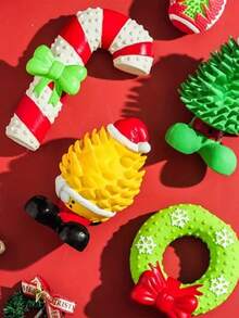 1 Stück Weihnachtskranz Quietsch-PVC Hundespielzeug, interaktives Welpenspielzeug, perfektes Hundespielzeug für Weihnachtsferien, robustes Weihnachts-Haustier-Spielzeug, Weihnachts-Beißspielzeug für Haustiere, Weihnachten für Haustiere, Weihnachtsgeschenk für Hunde, Weihnachtsschmuck für Hunde, Weihnachts-Quietschspielzeug für Hunde, Weihnachtsstrumpf Geschenkzubehör, neuartige Weihnachts-Haustierzubehör, perfektes Weihnachtsgeschenk für Haustiere