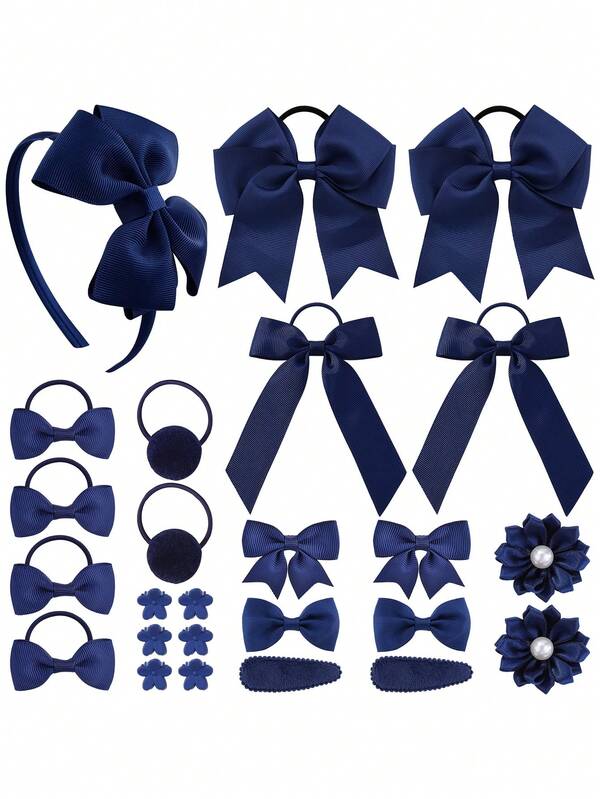 25 piezas Pinzas de pelo con moño lindas - Diseño de moda, adecuadas para varios peinados y ocasiones. Estilo minimalista apto para niñas y adolescentes, accesorio perfecto para la escuela, fiestas o uso casual. Mejor opción de regalo.