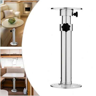 LYNICESHOP Adjustable Table LegsAdjustable Table Pedestal, Detachable Table Base Stand Aluminum Alloy RV Table Base Stand Leg Base Mount Frame For RV Yacht Sailboat Motor Home Marine Boat Caravan