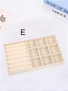 7 pièces Plateau de bijoux en velours beige - avec doublure intérieure douce - Plateau d'affichage rectangulaire multicouche, Présentoir de rangement de bijoux empilable en velours de couleur beige, Plateau de bijoux en matériau velours, Boîte de rangement de bureau rectangulaire à plusieurs compartiments, Empilable, Boîte de rangement de type tiroir pour boucles d'oreilles, bagues, colliers, bracelets et épingles