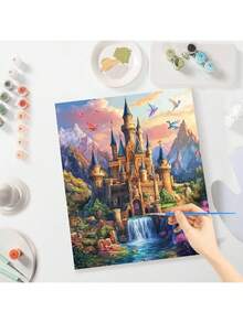 1 bức tranh hiện đại theo số sơn acrylic theo số thủ công mỹ nghệ lâu đài để trang trí nhà cửa 40x50cm/16x20inch không có khung - Nhiều màu - Xem 4