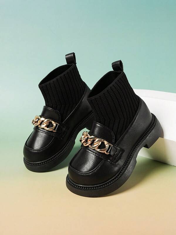 1 par de botas de calcetín ligeras y cómodas para niñas, aptas para uso diario al aire libre en otoño/invierno