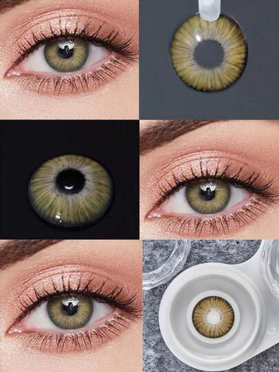  Lentes de contacto de color verde marrón Lalens Norko, desechables semestrales, adecuados para ojos marrones oscuros; Lentes de contacto de color azul natural Lalens Norko, desechables semestrales, adecuados para ojos marrones claros; Lentes de contacto de color azul Norko, desechables de 6 meses, uso diario cómodo, set de 2 piezas, adecuados para disfraz de Halloween